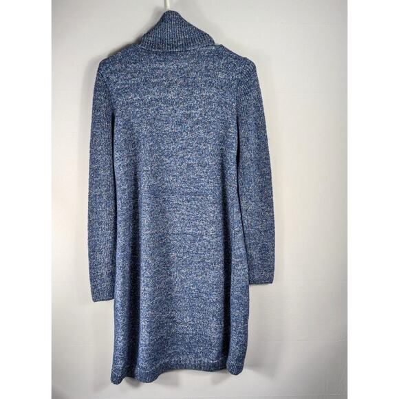 Talbots Small Knit Sweater Dress Womens Blue Quarter Zip Long Sleeve Casual - Picture 4 of 4